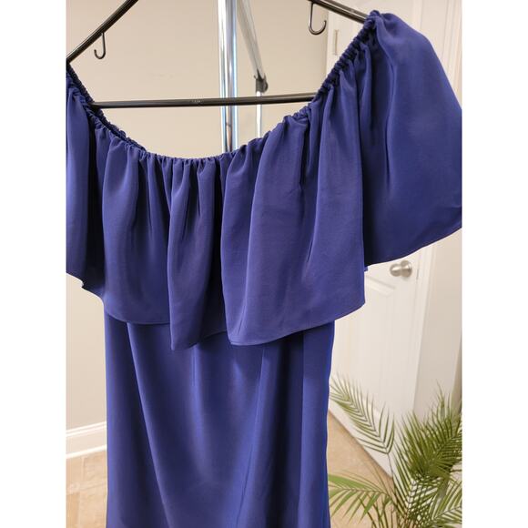 Amanda Uprichard Navy Blue Silk Ruffle Mini Dress - Picture 7 of 8